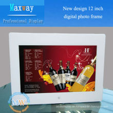 Neues Design 12-Zoll-Digital-Bilderrahmen mit SD-Kartenanschluss
